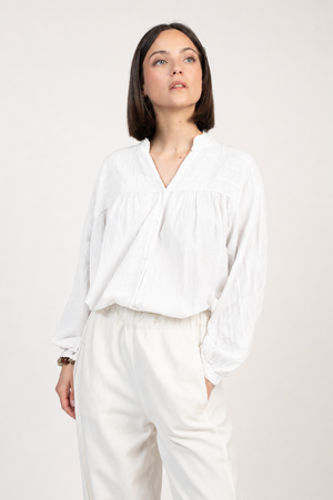 CHEMISE EN VOILE DE COTON FRANÇOISE BLANC