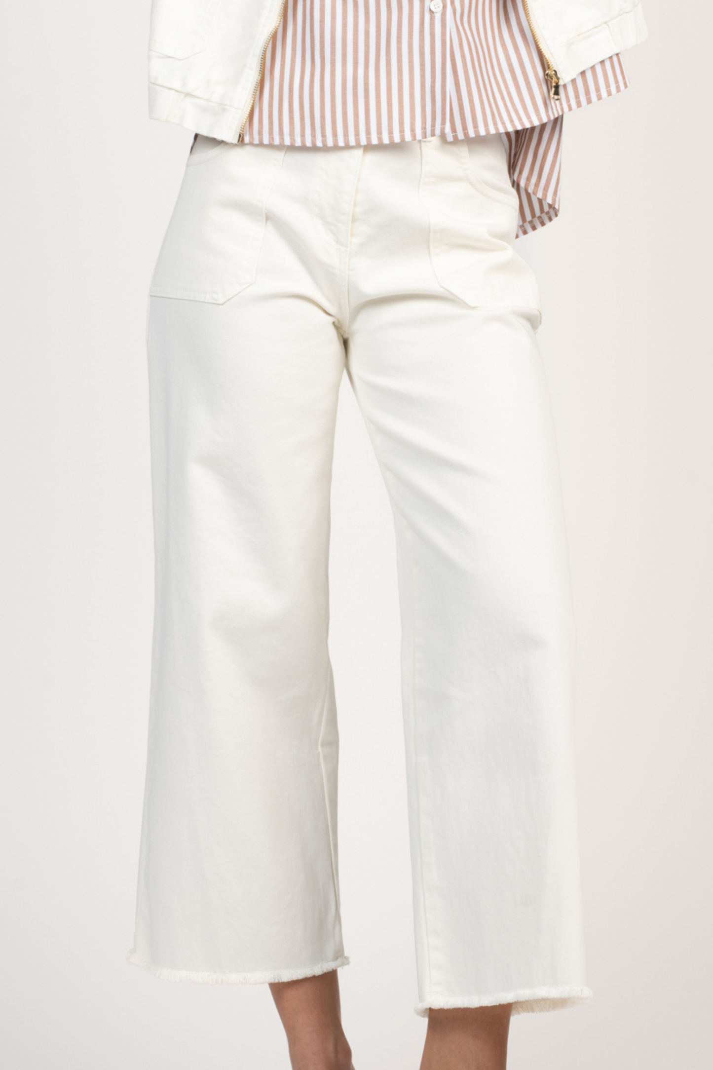 PANTALON ÉVASÉ 7/8ÈME ÉVAN ÉCRU