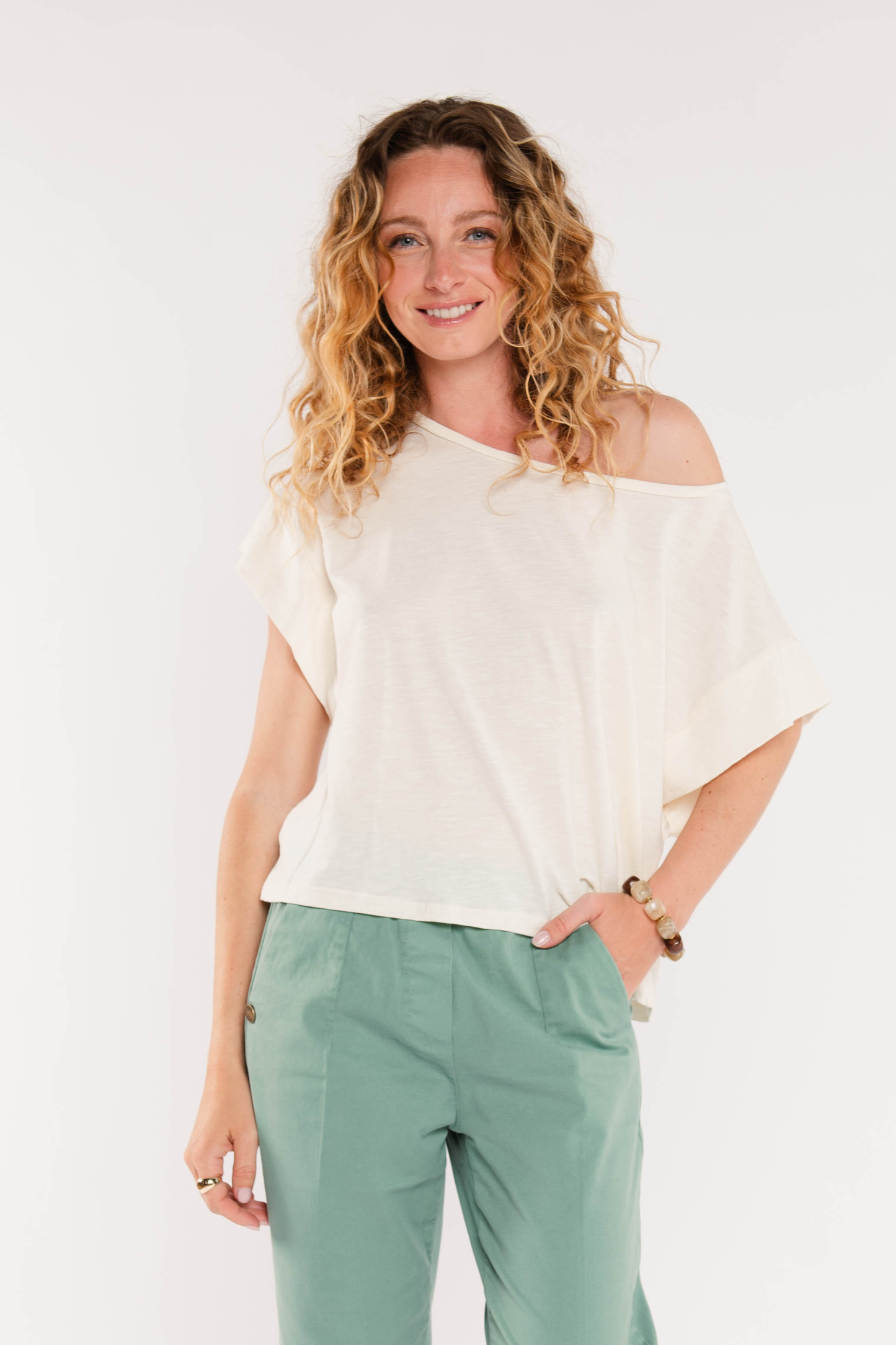 TOP AMPLE COTON MODAL ÉLÉNA ÉCRU