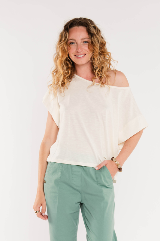 TOP AMPLE COTON MODAL ÉLÉNA ÉCRU