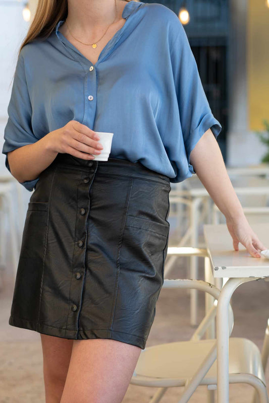 CARLOTA SKIRT MATTE BLACK SKAI