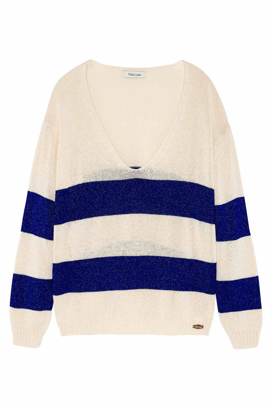 ABY NATURAL NAVY STRIPED SWEATER