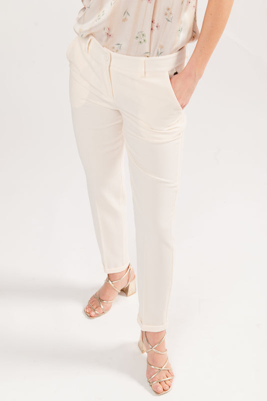 Pantalon 7/8 cigarette écru